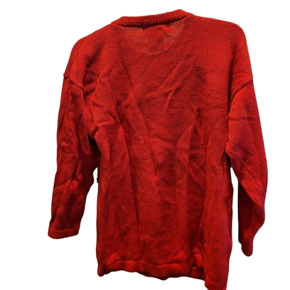 Vintage Western Connection Red Sequin Crew Neck Sweater Medium - Picture 2 of 6